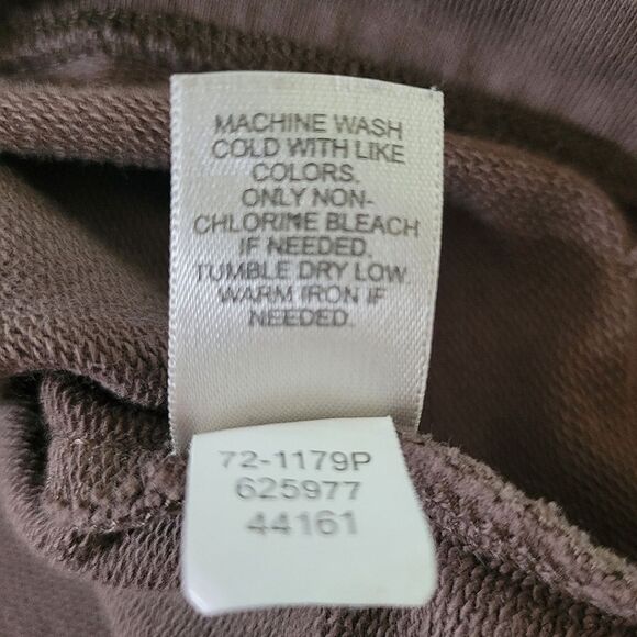 J.Jill Brown V-neck Long Sleeve Hooded Pullover Top - Picture 10 of 12